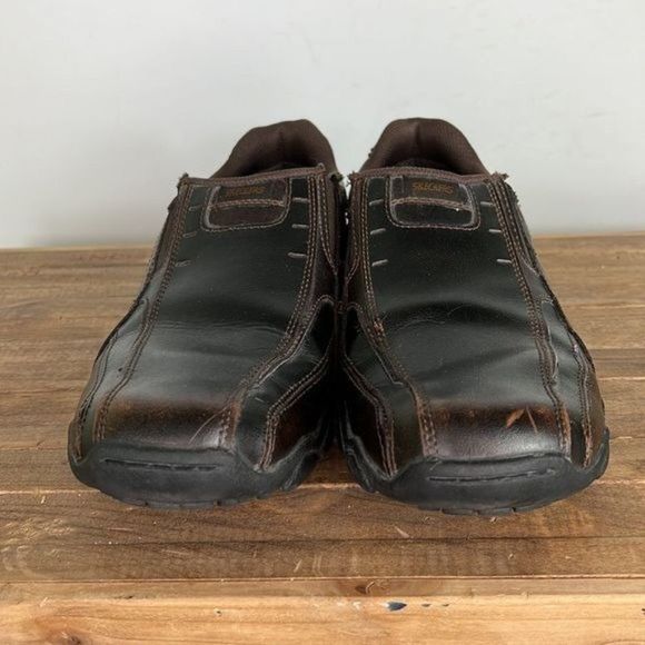 Skechers brown leather diameter nerves slip on loafers us mens size 10.5 - Picture 3 of 7